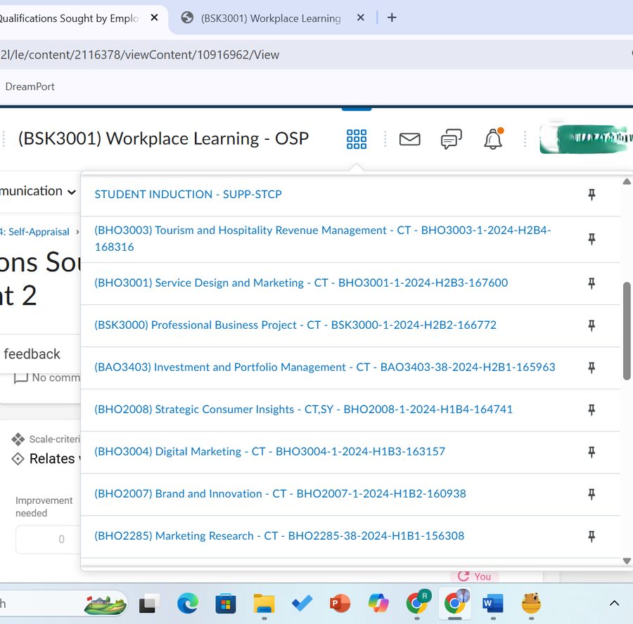 Online course materials